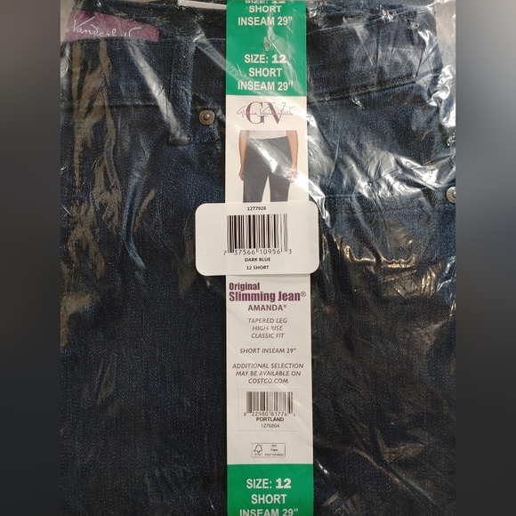 NWT Gloria Vanderbilt Women's Amanda Stretch Denim Jean Dark Blue 8 10 12 - Picture 4 of 5